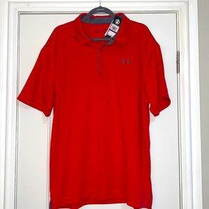 Mens Performance Golf Shirt Under Armour Size XXL. Red